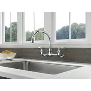 Peerless Claymore Two Handle Wall-Mount Kitchen Faucet in Chrome P299305LF