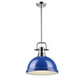 thumbnail image 2 of Yep by Golden Lighting Duncan 1-light 14in Rod Hung Pendant in Aged Brass and White shade, 2 of 7