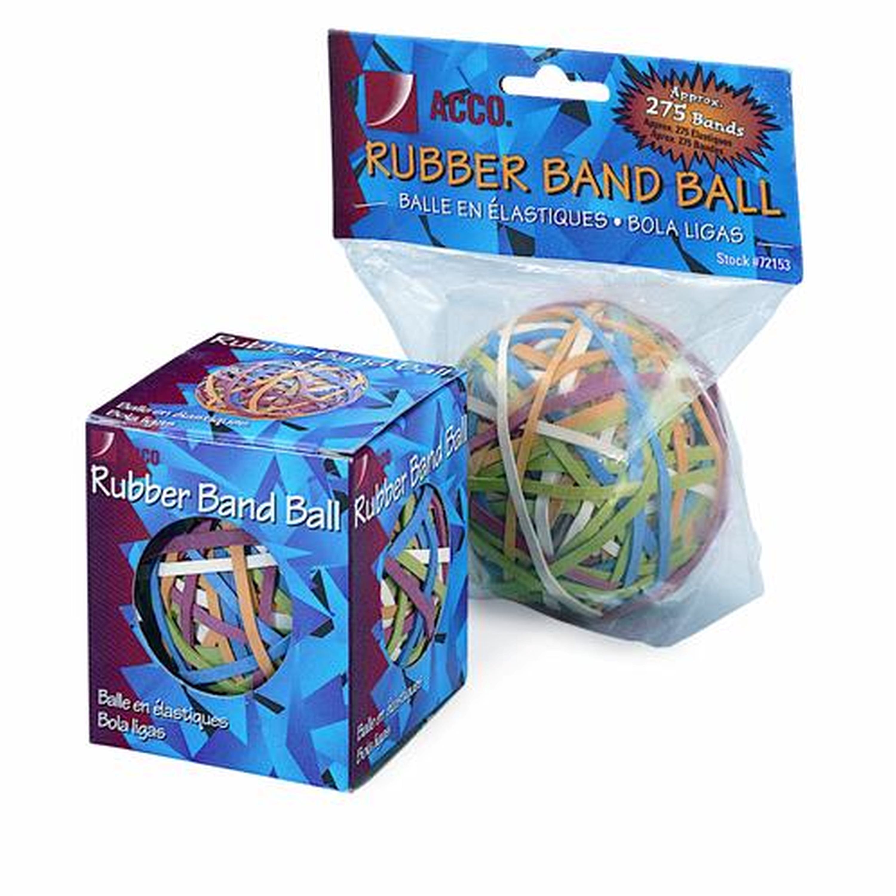 ACCO Rubber Band Ball, 275 Bands Per Ball, Assorted