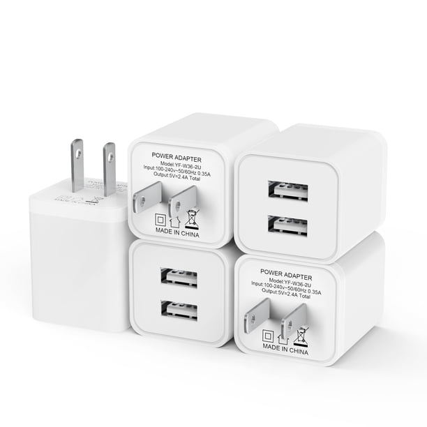 Cargador de pared USB iWTKENW de 2,4 A con doble puerto para iPhone y Samsung