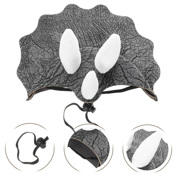 Supvox Small Dog Hat Triceratops Hat Grey Cloth 1Pack