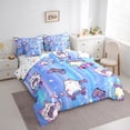 thumbnail image 3 of Homewish Kawaii Animal Cat 7pcs Bedding Comforter Set for Boys Girls,Purple Gamepads Queen Bedding Sets Super Cozy,Abstract Gradient Queen Sheet Sets,Super Cozy Room Decor,Reversible, 3 of 8
