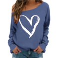 thumbnail image 2 of MuXiKeJi Clothes Valentine's Shirt for Womens Love Heart Print Graphic Tees Buffalo Plaid Long Sleeve Tops, 2 of 4