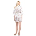 thumbnail image 4 of White Jasmine Floral Satin Kimono Short Robe, 4 of 4