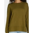 thumbnail image 4 of Time and Tru Women's Tunic Sweatshirt with High-Low Hem, Sizes XS -4X, 4 of 5