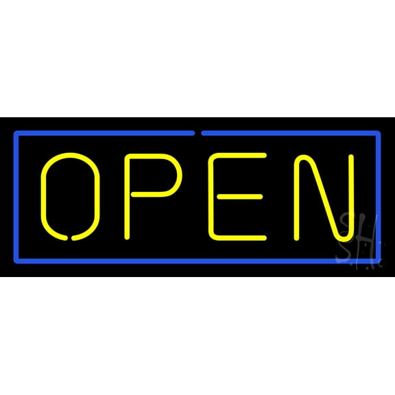 Open LED Neon Sign 13 x 32 - inches, Clear Edge Cut Acrylic Backing, with Dimmer - Bright and Premium built indoor LED Neon Sign for storefront.