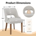 thumbnail image 2 of FANCROU Wooden Dining Chairs Set of 2, Modern Upholstered Fabric Side Chairs with Cutout Backrest and Wood Legs, Kitchen Dining Room, Linen, 2 of 5
