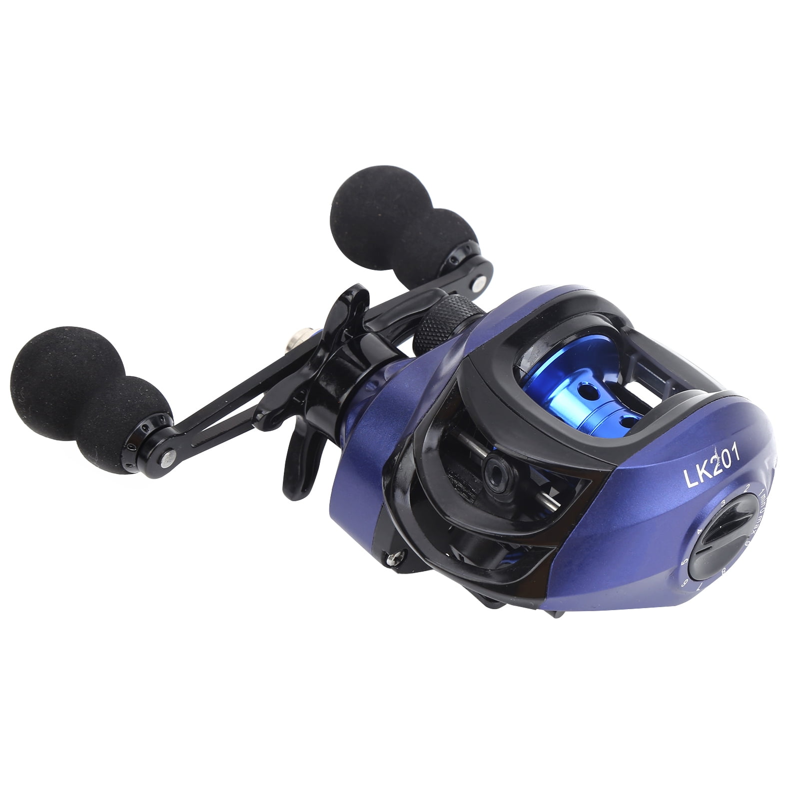 BIMZUC Blue/Black Baitcasting Reel 17+1 Bearings 7.2:1 Gear Ratio High Speed Fishing Wheel Accessory, 5.5 inches / 14 cm, Right Hand