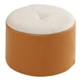 thumbnail image 1 of Taburete pequeño redondo relleno estable y cómodo taburete mueble reposapiés para Beige y naranja, 1 of 9