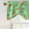 thumbnail image 5 of Tie Up Valances for Windows, Desert Camels Adjustable Valance Curtains Window Treatment for Living Room, Tropical Date Palm Trees Animal Green Rod Pocket Kitchen Curtains & Drapes 42x18 Inch, 5 of 9