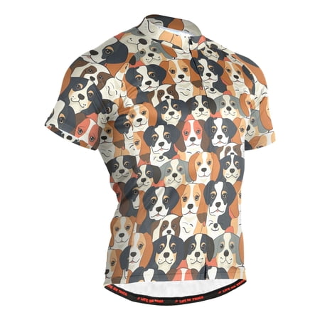 joogoo Doodle Dogs Pattern Men s Cycling Jerseys Mountain Bike Short Sleeve Tops M