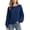Dark Blue women long sleeve sweater a1, variant on SSZMDLB Women Long Sleeve Knitted Sweater Round Neck Loose Fit Solid Casual Basic Tops for Travel Fall Winter Ladies Pullover Comfortable Everyday Wear, Wine XL