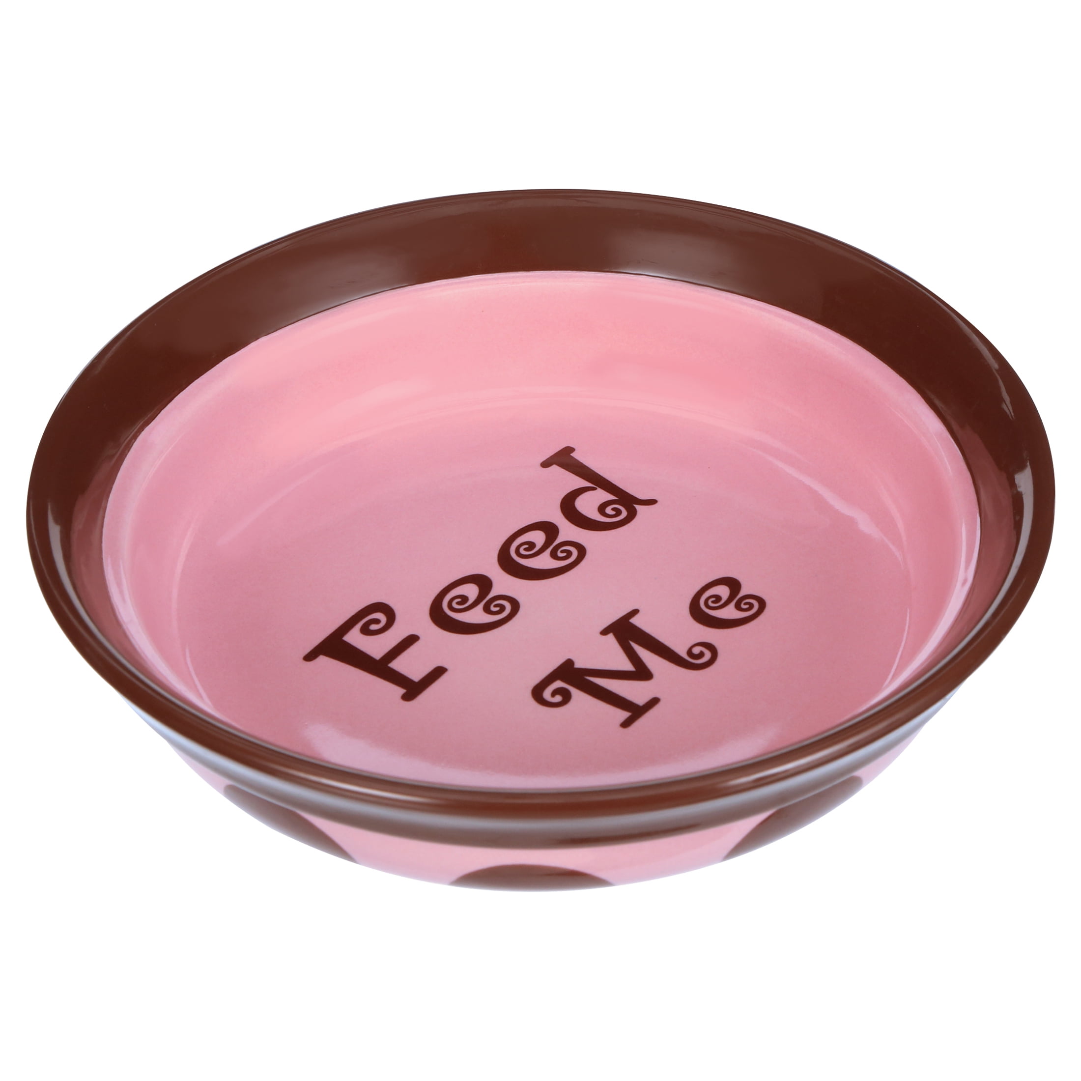 PetRageous Sassy Girl 6 inch Diameter 1.5 Cup Capacity Dog Bowl, Pink
