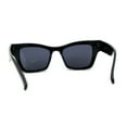 thumbnail image 2 of Women Thick Horn Rim Cat Eye Retro Inset Lens Sunglasses All Black, 2 of 4
