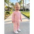 thumbnail image 5 of RUINIXCW Toddler Girls 2 Piece Outfits Adorable Solid Color Long Sleeve Crew Neck Tops and Elastic Waist Pants Set, 5 of 9
