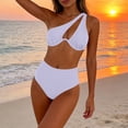 thumbnail image 6 of Roncen Sexy Brazilian Thong High Cut Bikini Sets for Women One Shoulder Cutout Swimsuits 2 Pieces, 6 of 9