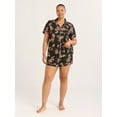 thumbnail image 2 of Joyspun Women's Dreamy Soft Collection Notch Collar Top and Shorts Pajama Set, 2-Piece, Sizes XS-3X, 2 of 7