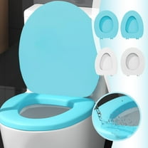 Fufafayo under $5 Toilet Seat, Soft Vinyl Toilet Cover with Comfort Foam, Elongated Toilet Bowl Seat with Easy Installation, Standard Size Toilet Seat Replacement for Bathroom, Restroom, Powder Room