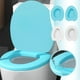 thumbnail image 1 of Asiento de Inodoro Alargado de Vinilo Acolchado con Espuma Cómoda - Funda, Azul MNFD, 1 of 6