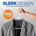 thumbnail image 3 of SereneLife 10-Pack Standard Plastic Space Saving Durable Tubular Heavy Duty Clothes Hanger, (White), 3 of 7