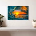 thumbnail image 2 of Elephant Stock Golden Sunset Wave Wall Art - Horizontal Canvas Wall Art - Living Room Wall Decor - Beach Canvas - Gray And Brown Decor - 12" x 8", 2 of 8