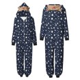 thumbnail image 2 of Odeerbi Christmas Onesie Pajamas for Family Holiday Sleep Jumpsuit Long Sleeve Family Christmas Pajamas Matching Sets Mom Fashion Lattice Print Plush Jumpsuit Sleepwear PJs Set Dark Blue, 2 of 6