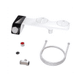 thumbnail image 5 of Bidet Attachment Ultra-Slim Toilet Double Nozzle Spiral Adjustable Water Pressure Non-Electric Ass Sprayer with Hose,B, 5 of 5