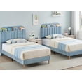 thumbnail image 3 of Eastvita Twin Bed Frame with Storage Headboard/Noise-Free/Easy Assembly/No Box Spring Needed/Light Blue, 3 of 6