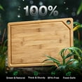 thumbnail image 2 of Behome Bamboo Cutting Board for Kitchen, Extra Large Wood Chopping Board with Hanging Hole and Deep Juice Groove, Serving Boards for Meat, Vegetables & Fruits, 18.0" x 11.81", 2 of 9