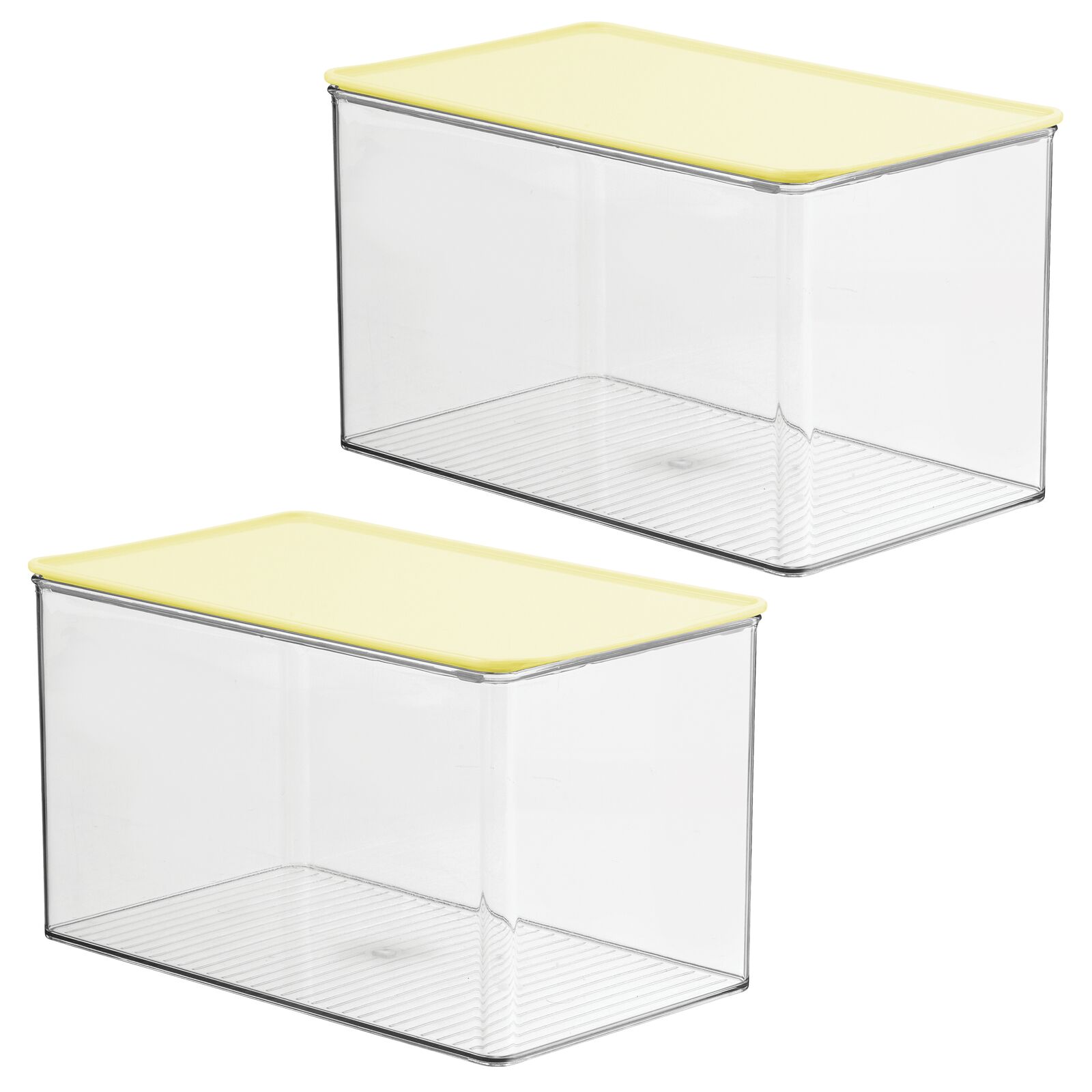 mDesign Durable Plastic Stackable Storage Bin Box Organizer with Secure