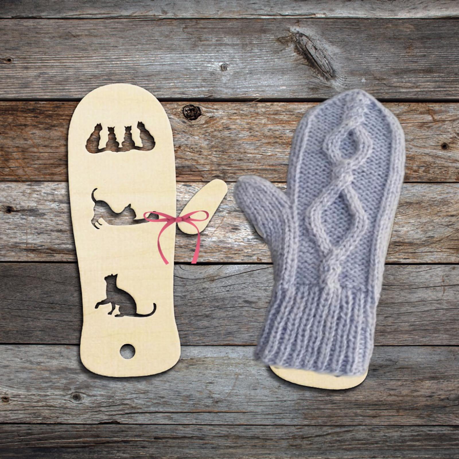 3 Pairs DIY Wooden s Display Handmade Knitting Gloves Tool Weave Yarn Crafts for Handmade Lovers 36x9cm Flower 36x9cm