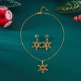 thumbnail image 4 of NICKSUN Christmas Snowflake Rhinestone Jewelry Set for Women, Crystal Pearl Snowflake Pendant Necklace & Dangle Earrings Matching Set, Winter Xmas Holiday Party Accessory Gift, 4 of 5