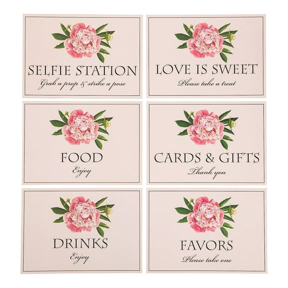 Bridal Shower Sign Set - Party Decor - 6 Pieces