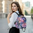 thumbnail image 6 of FORMRS Mini Backpack Purse for Women Travel Daypack Casual Shoulder Bag, Colorful Art Flowers, 6 of 7