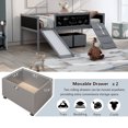 thumbnail image 4 of Bellemave Twin Size Low Loft Bed with Slide, Climbing Frame, Two Movable Drawers, Multifunctional Chalkboard(Wood, Gray), 4 of 10