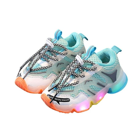 

AnuirheiH Toddler Sneaker Shoes Kids Baby Girls Boys LED Light Shoes Casual Shoes Sports Shoes Clearance