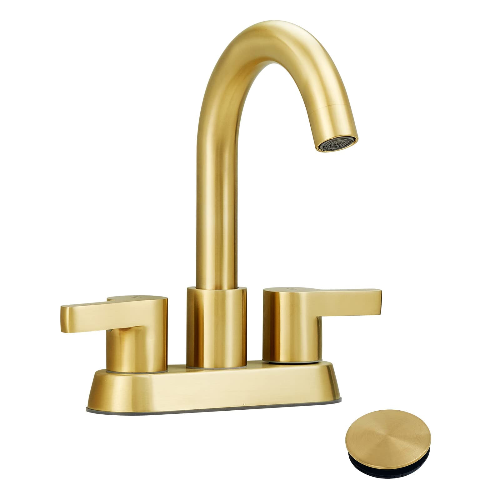 GELE Brushed Gold Bathroom Faucet 4 Inch Centerset Bathroom Faucet