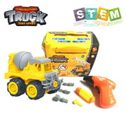 Take Apart Toys with Electric Drill | Toddler DIY Assembly Construction Truck | Building Toys Gifts for Boys & Girls Age 3yr-5yr | Kids Stem Building Toy Age 3-5 Years Old (Cement Mixer)