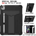 thumbnail image 2 of Epicgadget Case for iPad Air 5/4 (10.9 inch, 5th/4th Generation) / iPad Pro 11 Inch (2021/ 2020/ 2018) - Heavy Duty Rugged Hybrid Case with Kickstand Pencil Holder Cover Case (Black/Black), 2 of 4