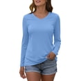 thumbnail image 2 of LEKWK Women's Athletic Shirts & Tees upf 50+ Sun Protection V Neck Running Shirts Workout Tops Quick Dry Solid Color Outdoor Wear, 2 of 6