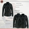 thumbnail image 4 of Daniel Smart Women Motorcycle Leather Jacket Wind Resistant Dyed Leather Jacket with long sleeves Inner Cuffs and Pockets, 4 of 6