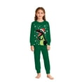 thumbnail image 5 of SonxaHe Big Boy Girl Christmas Outfits Animal Print Long Sleeve Top Pants Kids Loungewear Home Wear Holiday Outfits Green,Sized 8-9, 5 of 7