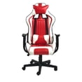 thumbnail image 1 of ViscoLogic Formula Height Adjustable Swivel Home Chair Computer Gaming Chair, Computer Chair (White & Red), 1 of 3