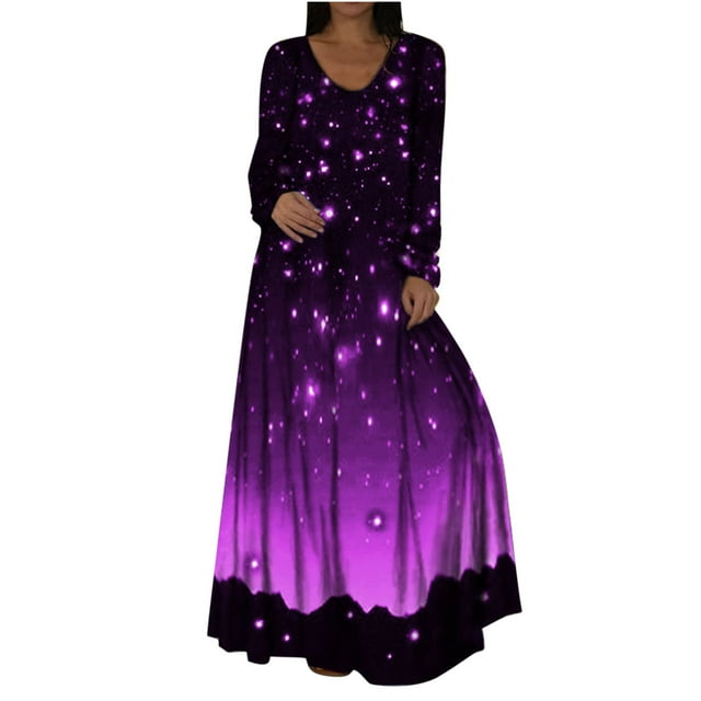 Robe à Manches Longues pour Femmes Mode Décontractée Col Rond Manches Longues Imprimé 3D Robe Longue Manches 3/4 pour Femmes Robe Longue pour Femmes Robe Décontractée pour Femmes