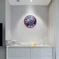 thumbnail image 5 of Yayeee Wall Clock Battery Operated 11.9" Silent Quartz Non-Ticking for Living Room Decor, Purple Window Scene, 5 of 8