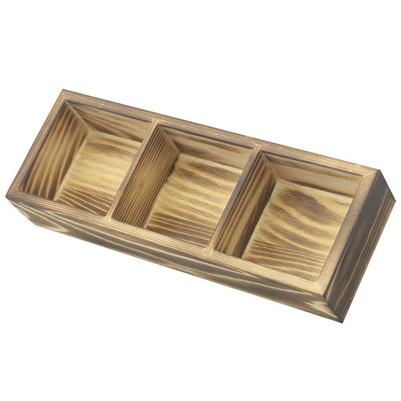 Baluue Wooden Tea Bag Holder with Compartments for Sugar Coffee and Spice Packets