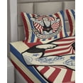 thumbnail image 2 of Ambesonne Nostalgic Fitted & Top Sheet Set with Shams, Vintage Circus Star, Beige Red Blue, 2 of 4