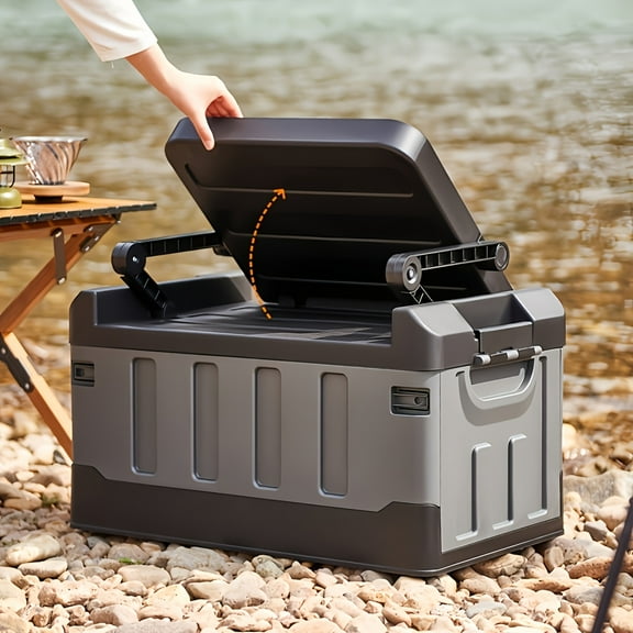 Outdoor Fishing Seat Storage Box - Multi-Functional Foldable Stool with Storage - For Camping & Hiking