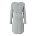 thumbnail image 4 of dmqupv Robe de Maternité pour Séance Photo Confortable Décontractée Élégante Couleur Unie Robe de Maternité pour Femmes Gris, Taille pour 3TG, 4 of 8
