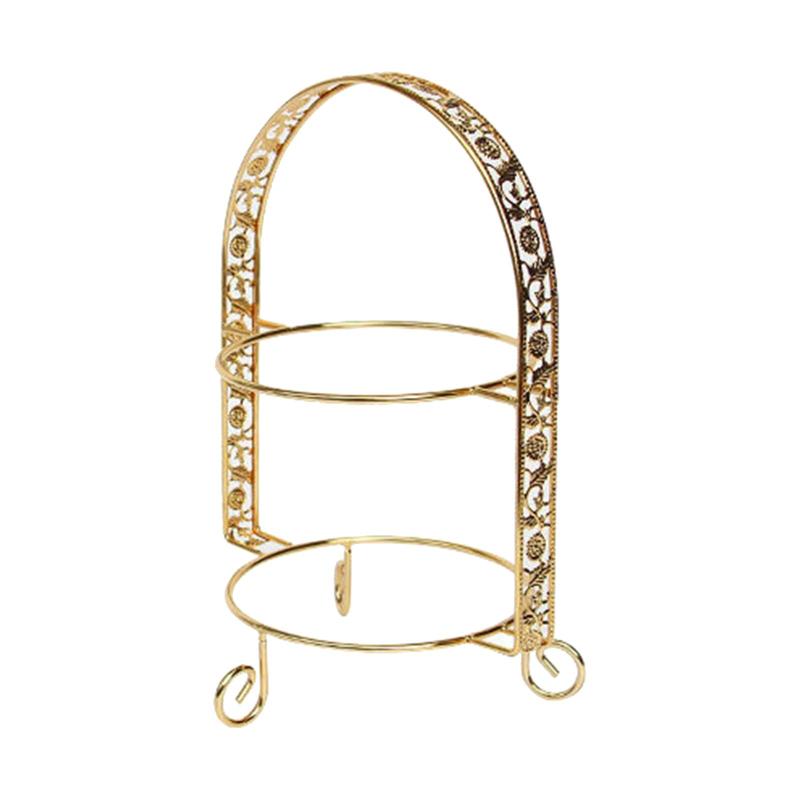 2 Tier Rectangular Serving Platter Stand, Appetizer Dessert Cast Iron Stand, Food Server Tray